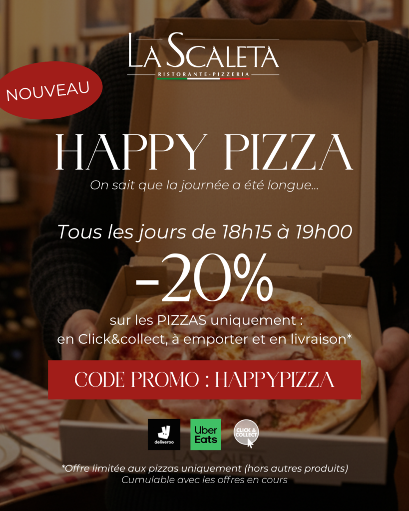 Nouveau ! HAPPY PIZZA, votre pizza à -20%