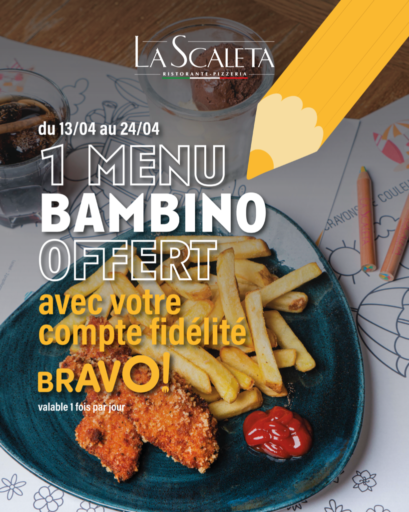1 Menu Bambino offert